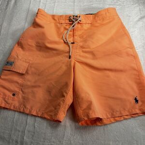 Polo Ralph Lauren Men's Orange 7.5” Kailua Classic-Fit Lined  Swim Trunks Size M